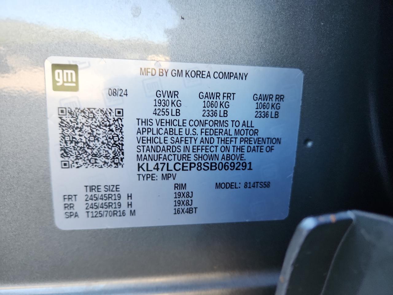 2025 Buick Envista Avenir VIN: KL47LCEP8SB069291 Lot: 89492375