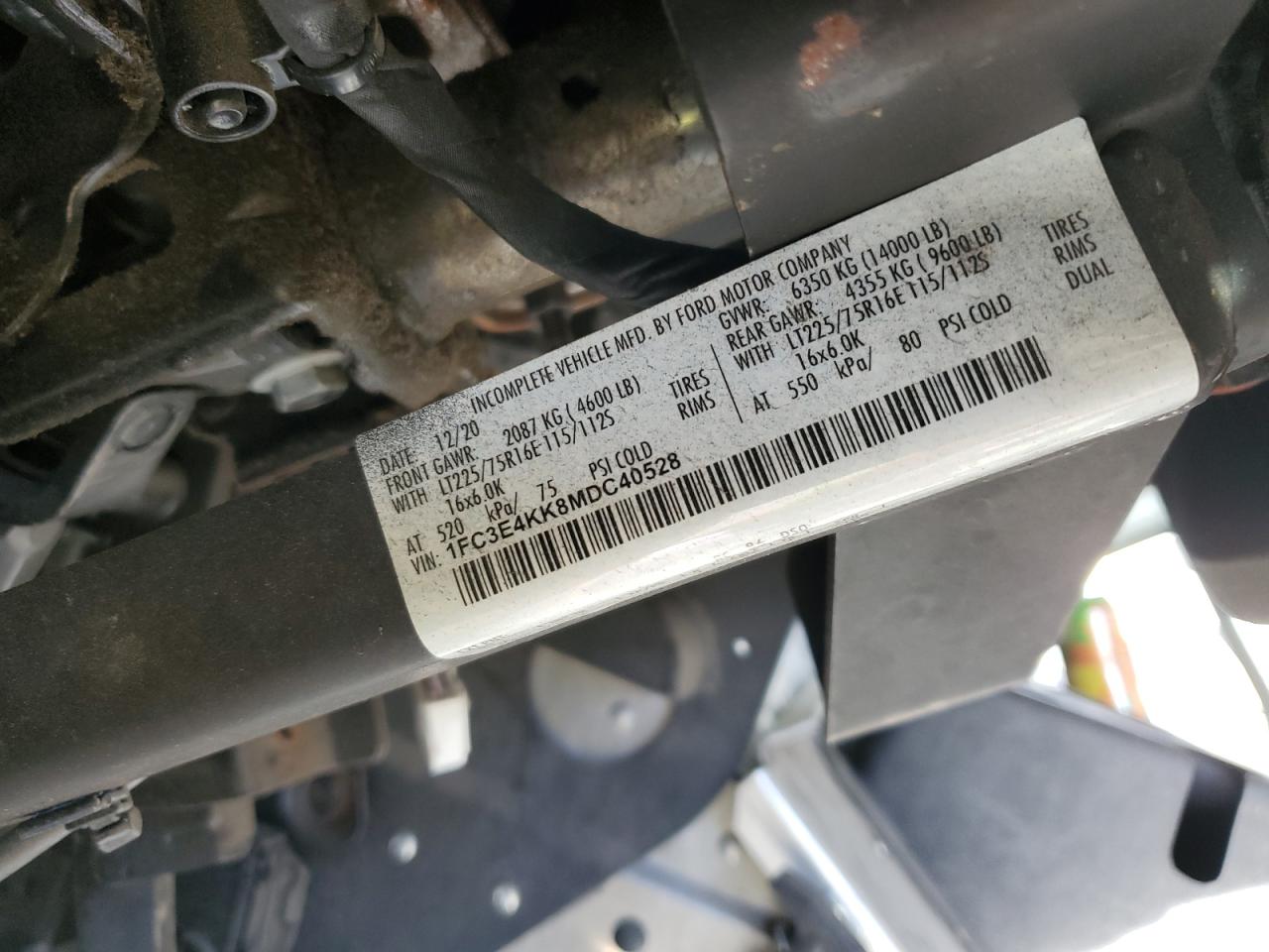 2021 Ford Econoline - Delivery Truck VIN: 1FC3E4KK8MDC40528 Lot: 85725915