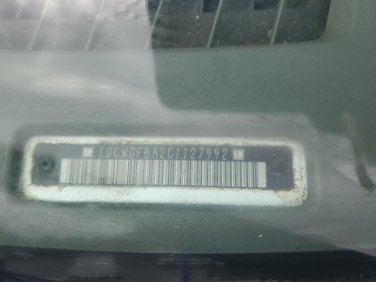 2012 Chevrolet Express G2500 VIN: 1GCWGFBA2C1127992 Lot: 85519195