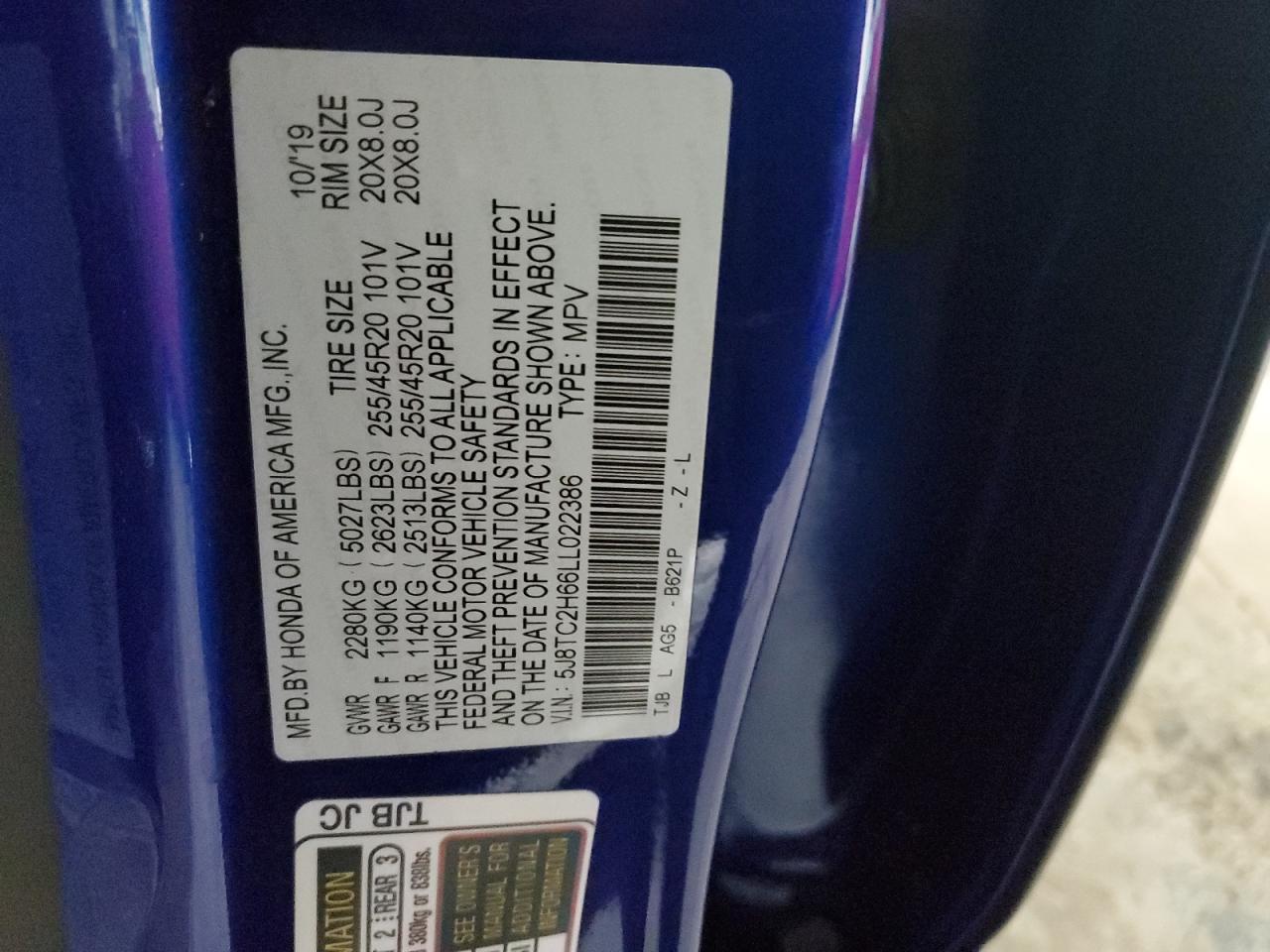 2020 Acura Rdx A-Spec VIN: 5J8TC2H66LL022386 Lot: 81997785