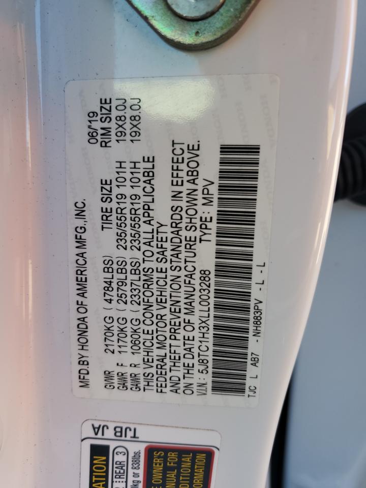2020 Acura Rdx VIN: 5J8TC1H3XLL003288 Lot: 89612005