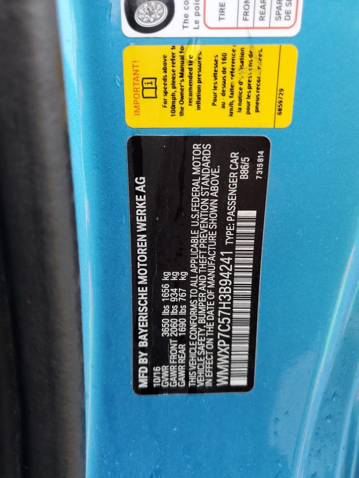 2017 Mini Cooper S VIN: WMWXP7C57H3B94241 Lot: 84596515