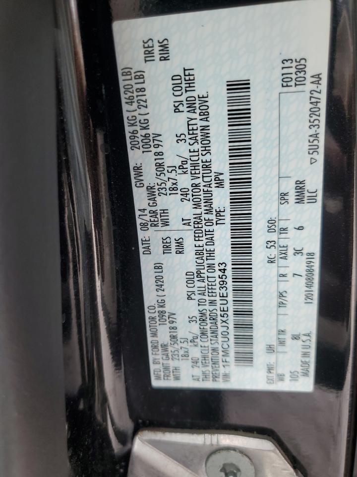 2014 Ford Escape Titanium VIN: 1FMCU0JX5EUE39543 Lot: 84777205