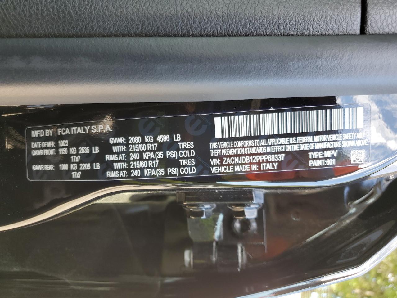 2023 Jeep Renegade Latitude VIN: ZACNJDB12PPP68337 Lot: 84794385