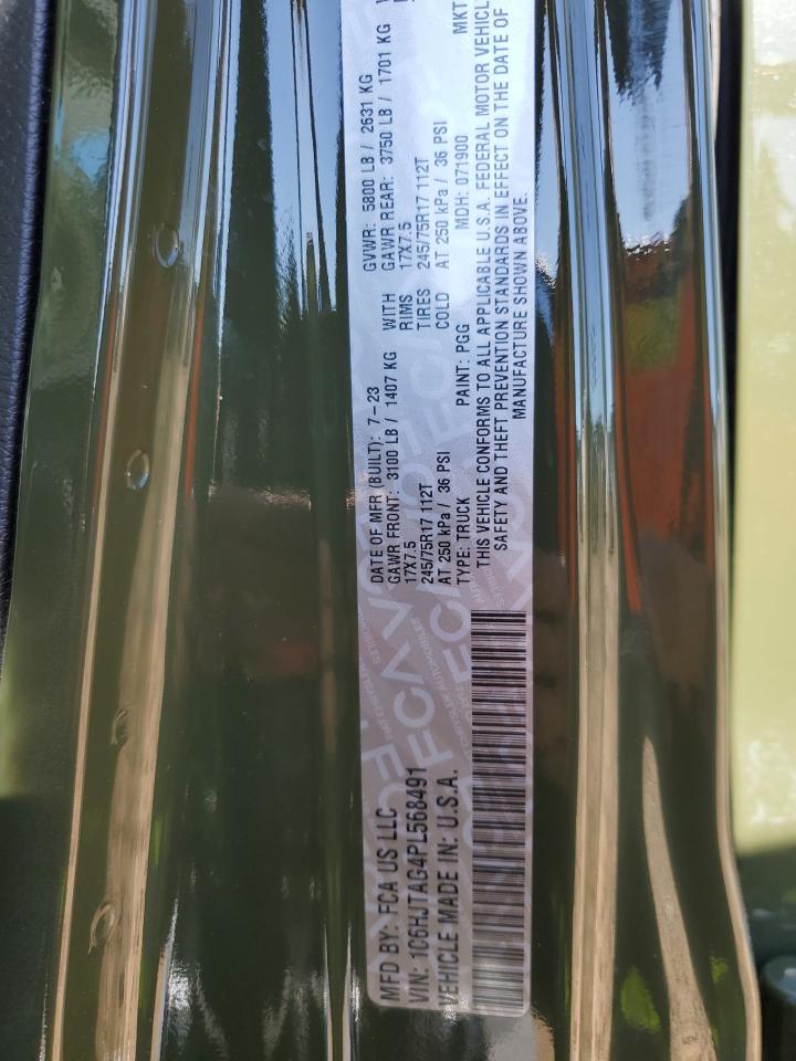 2023 Jeep Gladiator Sport VIN: 1C6HJTAG4PL568491 Lot: 82427295