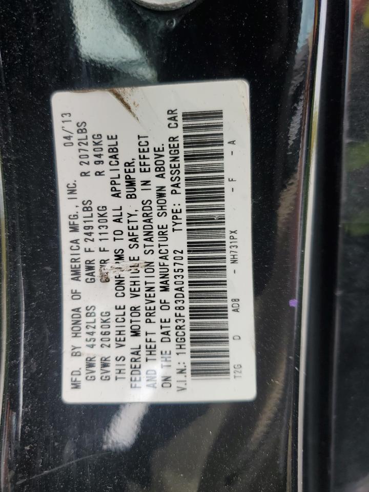 2013 Honda Accord Exl VIN: 1HGCR3F83DA035702 Lot: 84477125