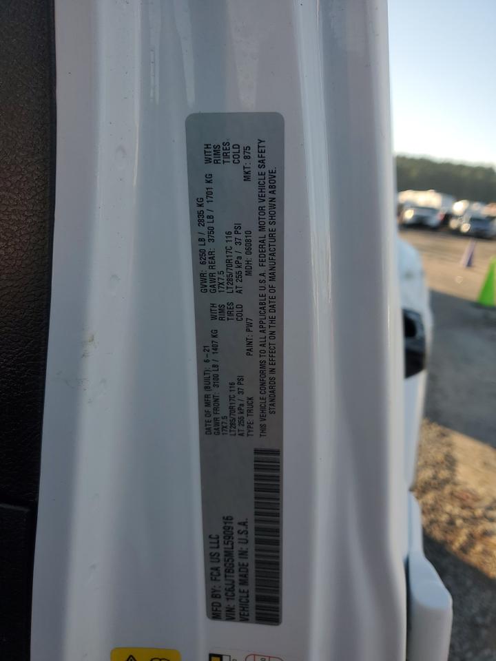 2021 Jeep Gladiator Rubicon VIN: 1C6JJTBG5ML590916 Lot: 89815935