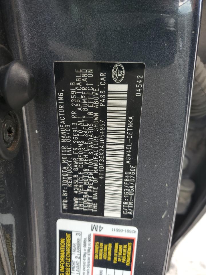 2010 Toyota Camry Base VIN: 4T1BF3EK2AU054957 Lot: 85779935