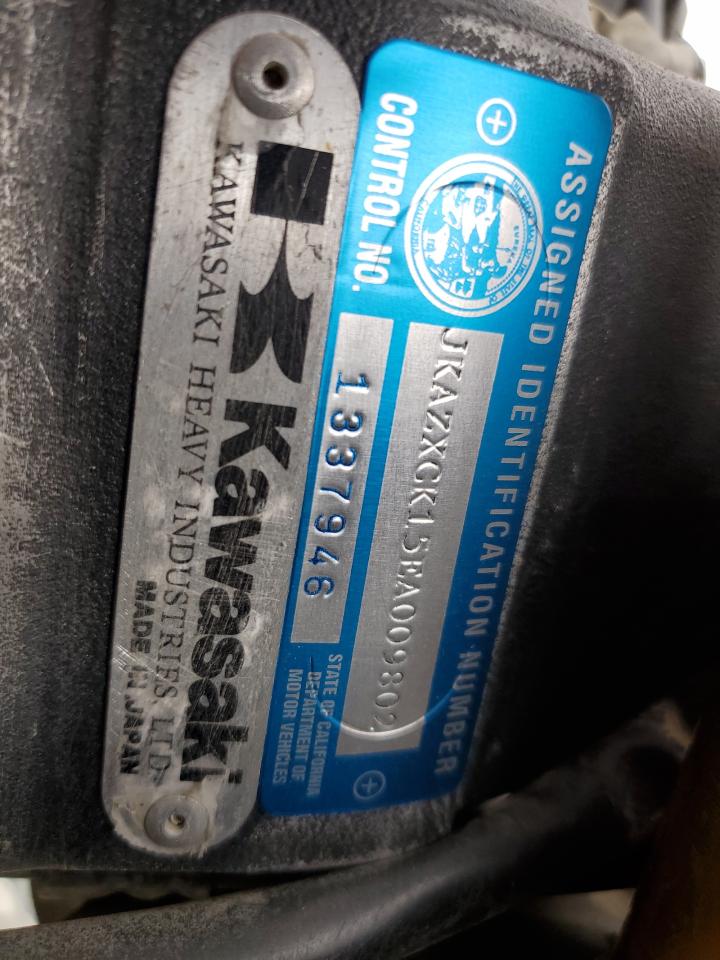 2014 Kawasaki Zx1000 K VIN: JKAZXCK15EA009802 Lot: 45682265