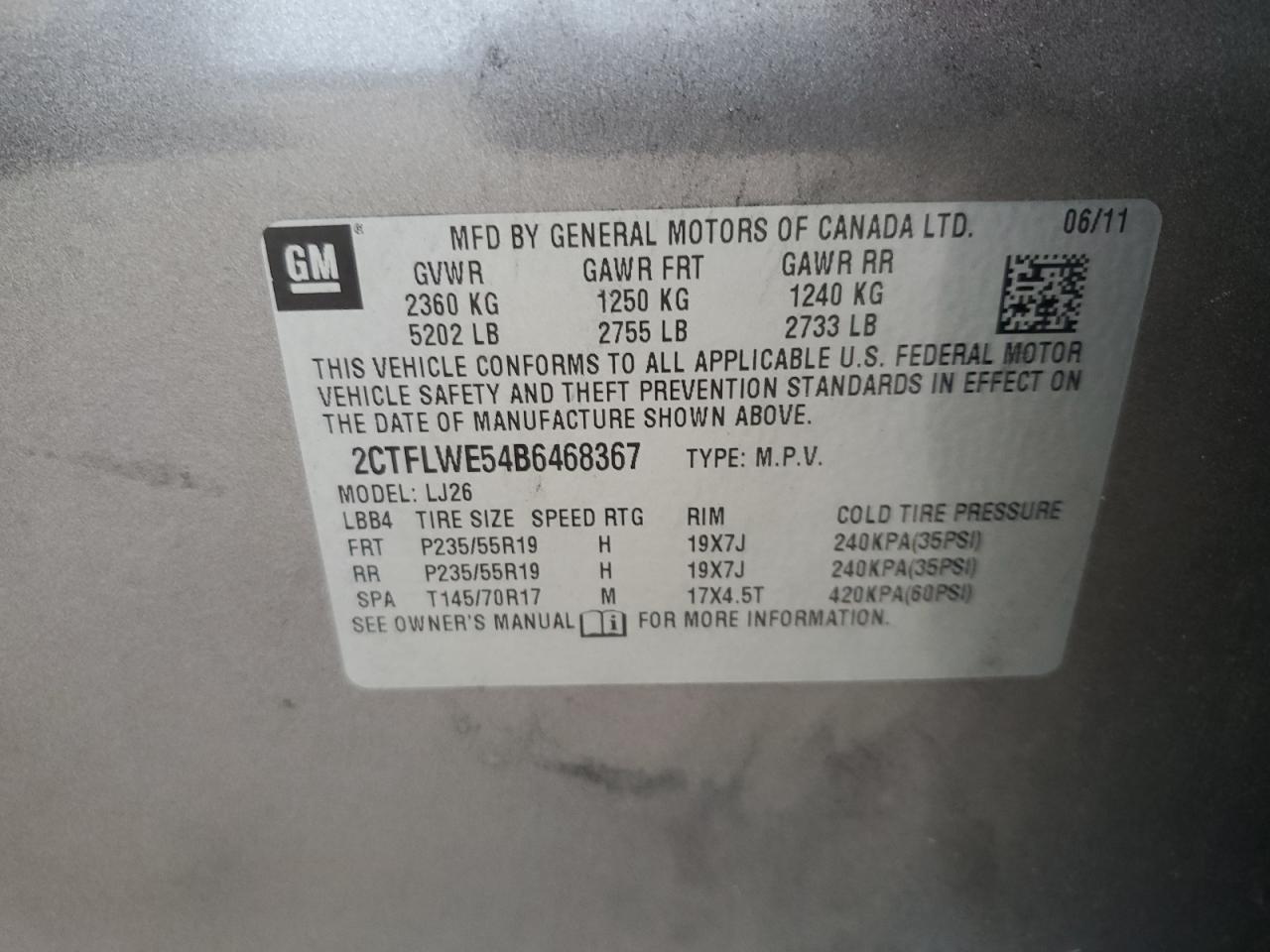 2011 Alexander Dennis Terrain VIN: 2CTFLWE54B6468367 Lot: 81952885