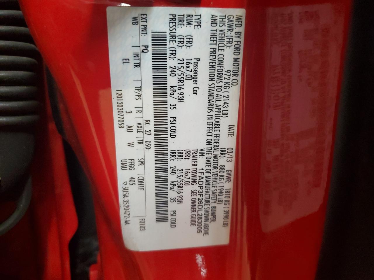 2013 Ford Focus Se VIN: 1FADP3F26DL283005 Lot: 81960465