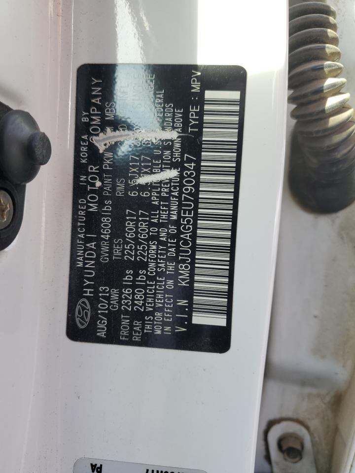 2014 Hyundai Tucson Gls VIN: KM8JUCAG5EU790347 Lot: 87245285