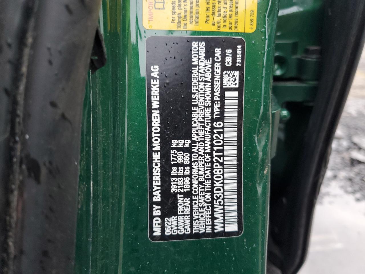 2023 Mini Cooper S VIN: WMW53DK08P2T10216 Lot: 82648365