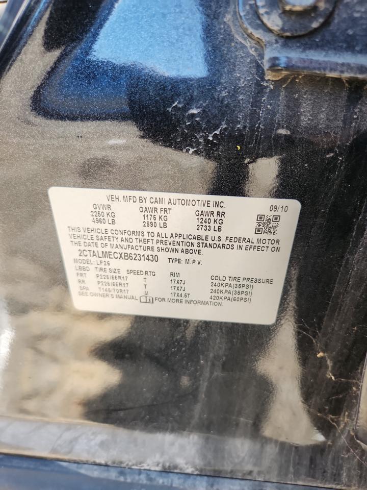 2011 GMC Terrain Sle VIN: 2CTALMECXB6231430 Lot: 86195175