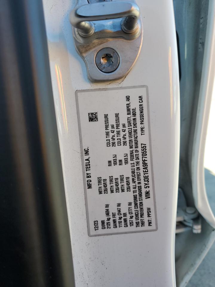 2023 Tesla Model 3 VIN: 5YJ3E1EA9PF705557 Lot: 86854275