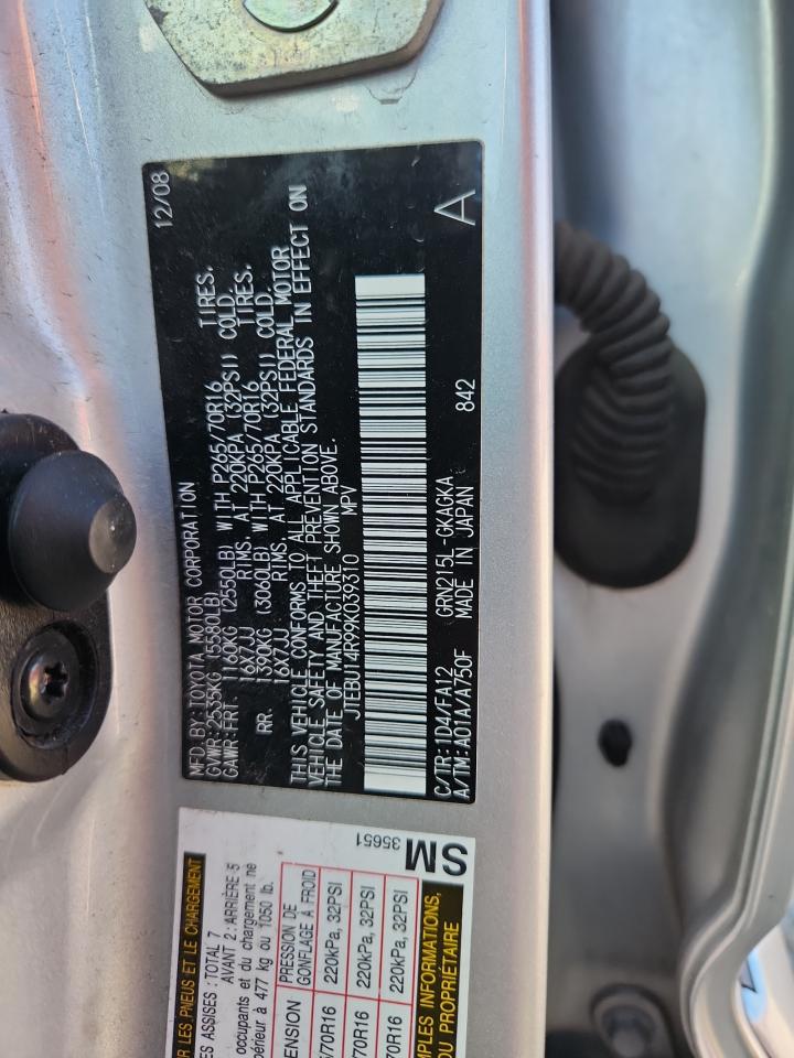 2009 Toyota 4Runner Sr5 VIN: JTEBU14R99K039310 Lot: 85866675