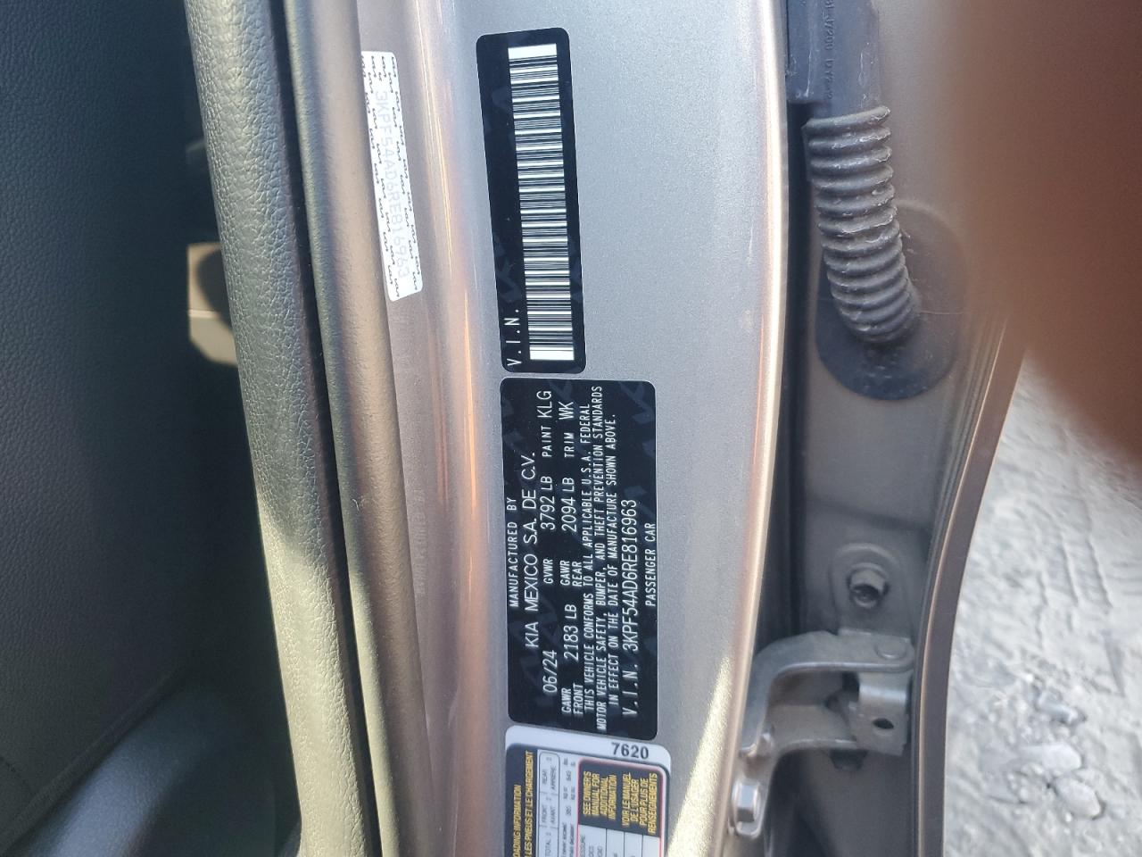 2024 Kia Forte Gt Line VIN: 3KPF54AD6RE816963 Lot: 82509385