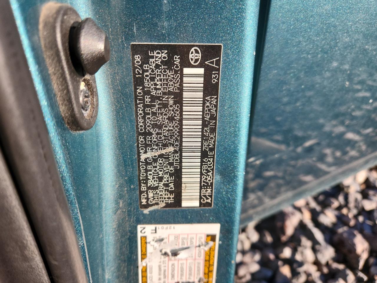 2009 Toyota Corolla Base VIN: JTDBL40E299094605 Lot: 85862115