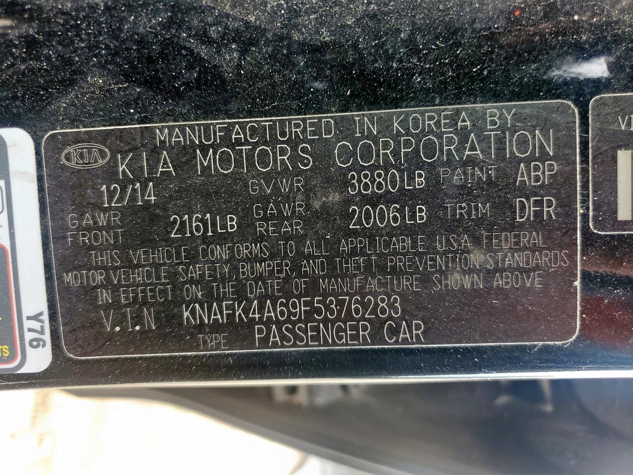 2015 Kia Forte Lx VIN: KNAFK4A69F5376283 Lot: 85595025