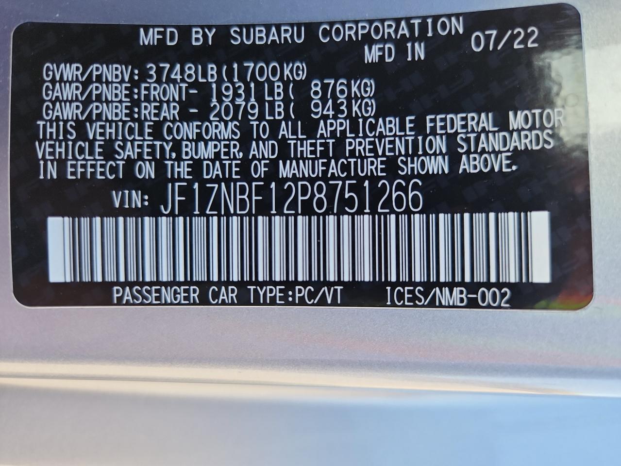 2023 Toyota Gr 86 Premium VIN: JF1ZNBF12P8751266 Lot: 84782395