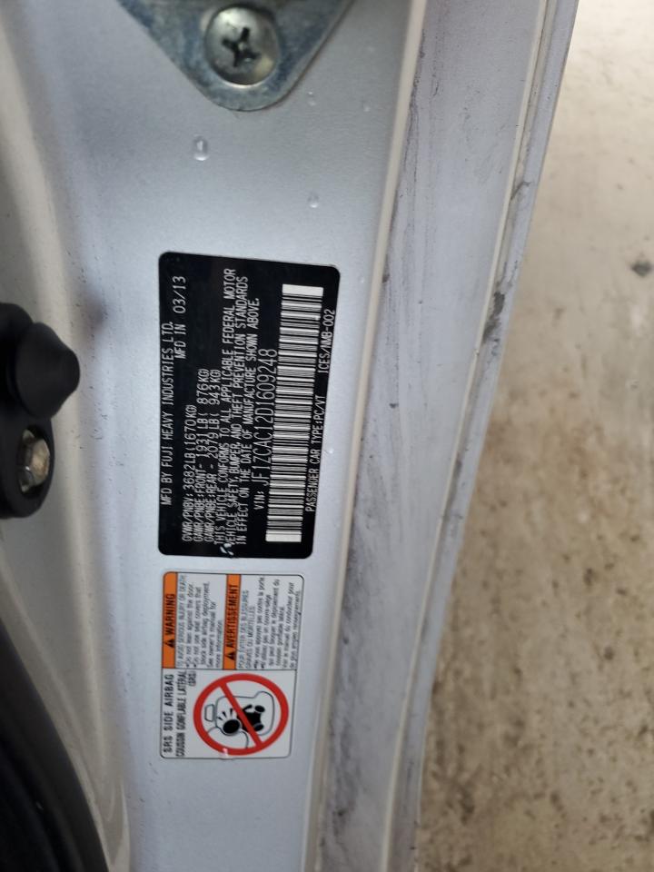 2013 Subaru Brz 2.0 Limited VIN: JF1ZCAC12D1609248 Lot: 90403125