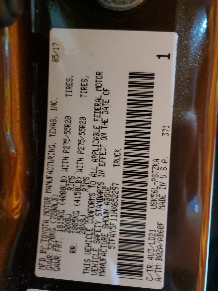 2017 Toyota Tundra Crewmax 1794 VIN: 5TFAY5F11HX652297 Lot: 84782505