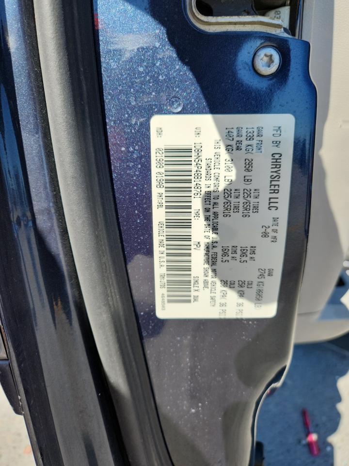 2008 Dodge Grand Caravan Sxt VIN: 1D8HN54P48B148761 Lot: 86161155