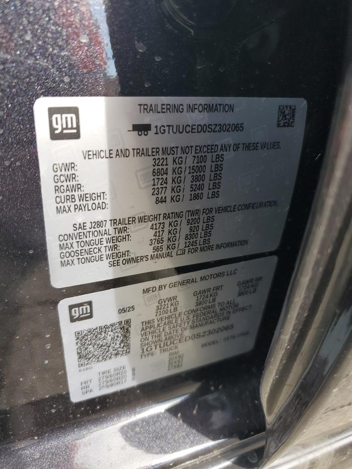 2025 GMC Sierra K1500 Elevation VIN: 1GTUUCED0SZ302065 Lot: 90923685