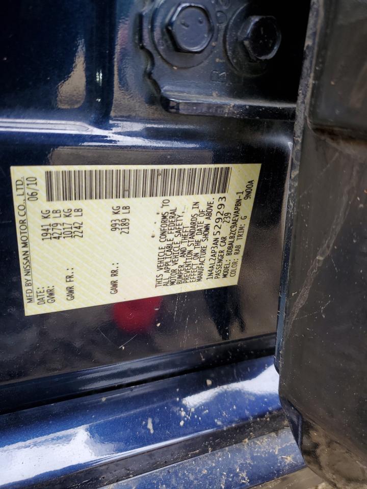 2010 Nissan Altima Base VIN: 1N4AL2AP3AN529293 Lot: 82384985