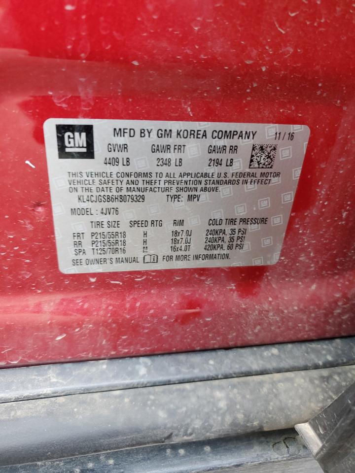 2017 Buick Encore Essence VIN: KL4CJGSB6HB079329 Lot: 84909535