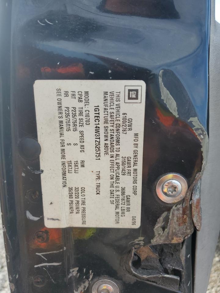 1996 GMC Sierra C1500 VIN: 1GTEC14W3TZ525751 Lot: 85170165