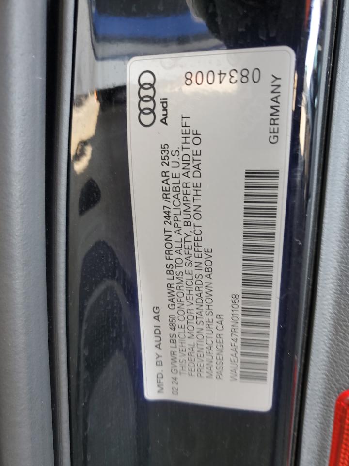 2024 Audi A4 Premium Plus 45 VIN: WAUEAAF47RN011058 Lot: 86300325