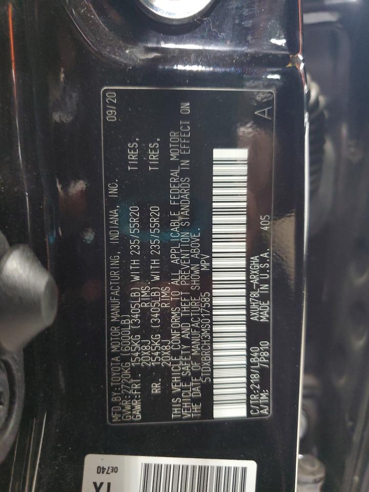 2021 Toyota Highlander Hybrid Limited VIN: 5TDXBRCH3MS017585 Lot: 82331435