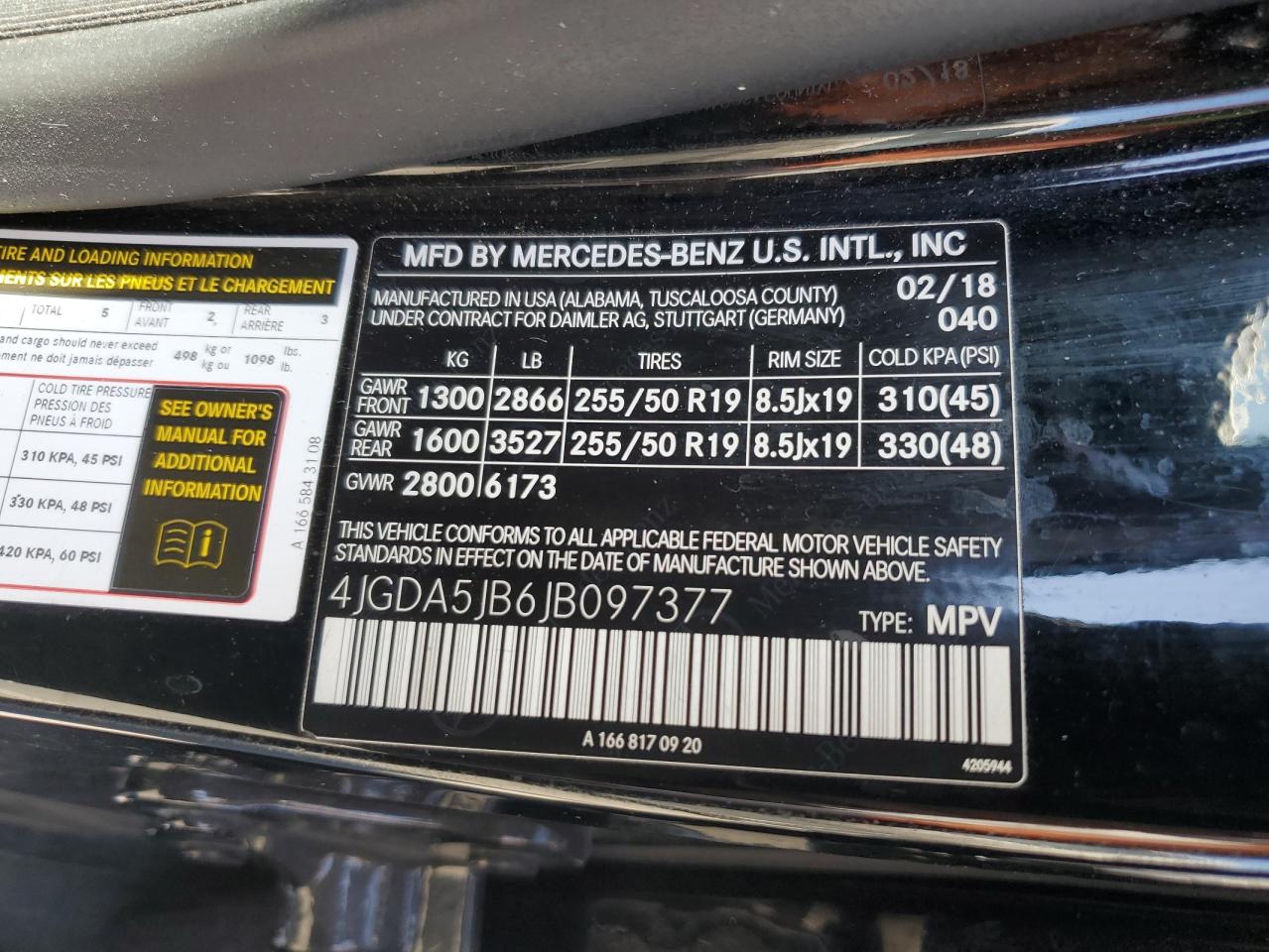 2018 Mercedes-Benz Gle 350 VIN: 4JGDA5JB6JB097377 Lot: 84990195
