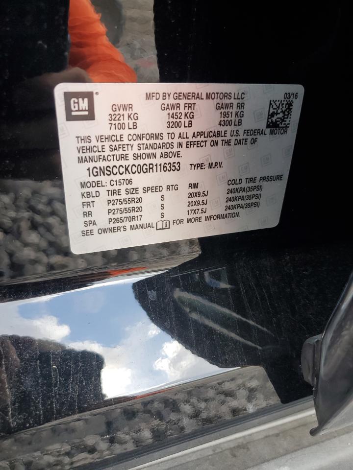 2016 Chevrolet Tahoe C1500 Ltz VIN: 1GNSCCKC0GR116353 Lot: 85534215