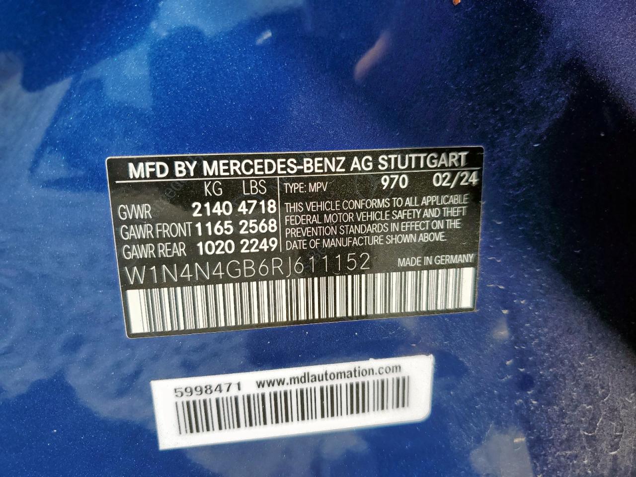 2024 Mercedes-Benz Gla 250 VIN: W1N4N4GB6RJ611152 Lot: 85370195