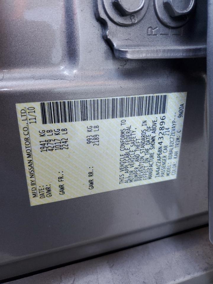 2011 Nissan Altima Base VIN: 1N4AL2AP6BN432896 Lot: 82305595