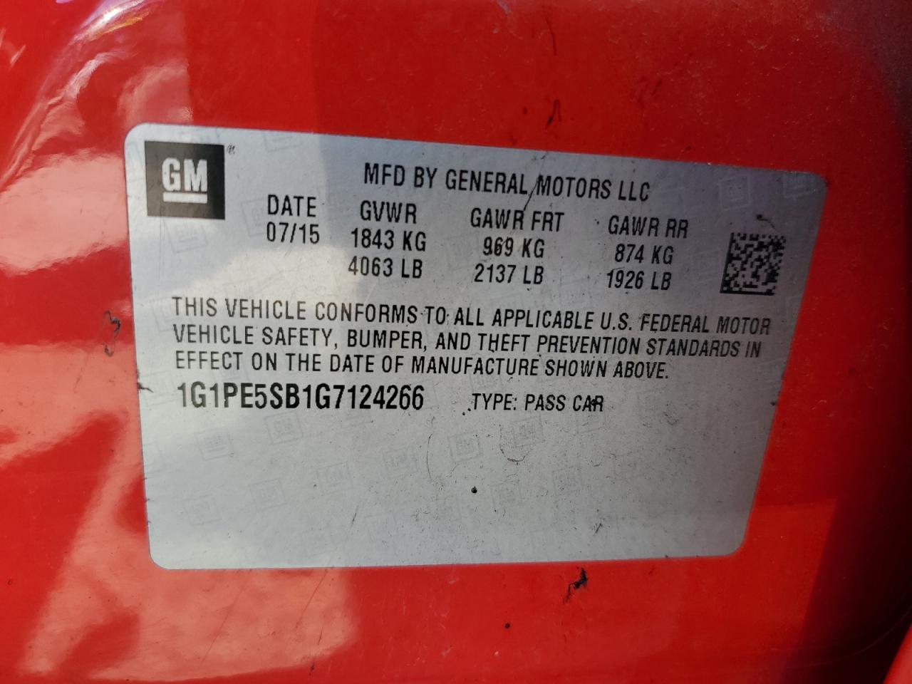 2016 Chevrolet Cruze Limited Lt VIN: 1G1PE5SB1G7124266 Lot: 84943475