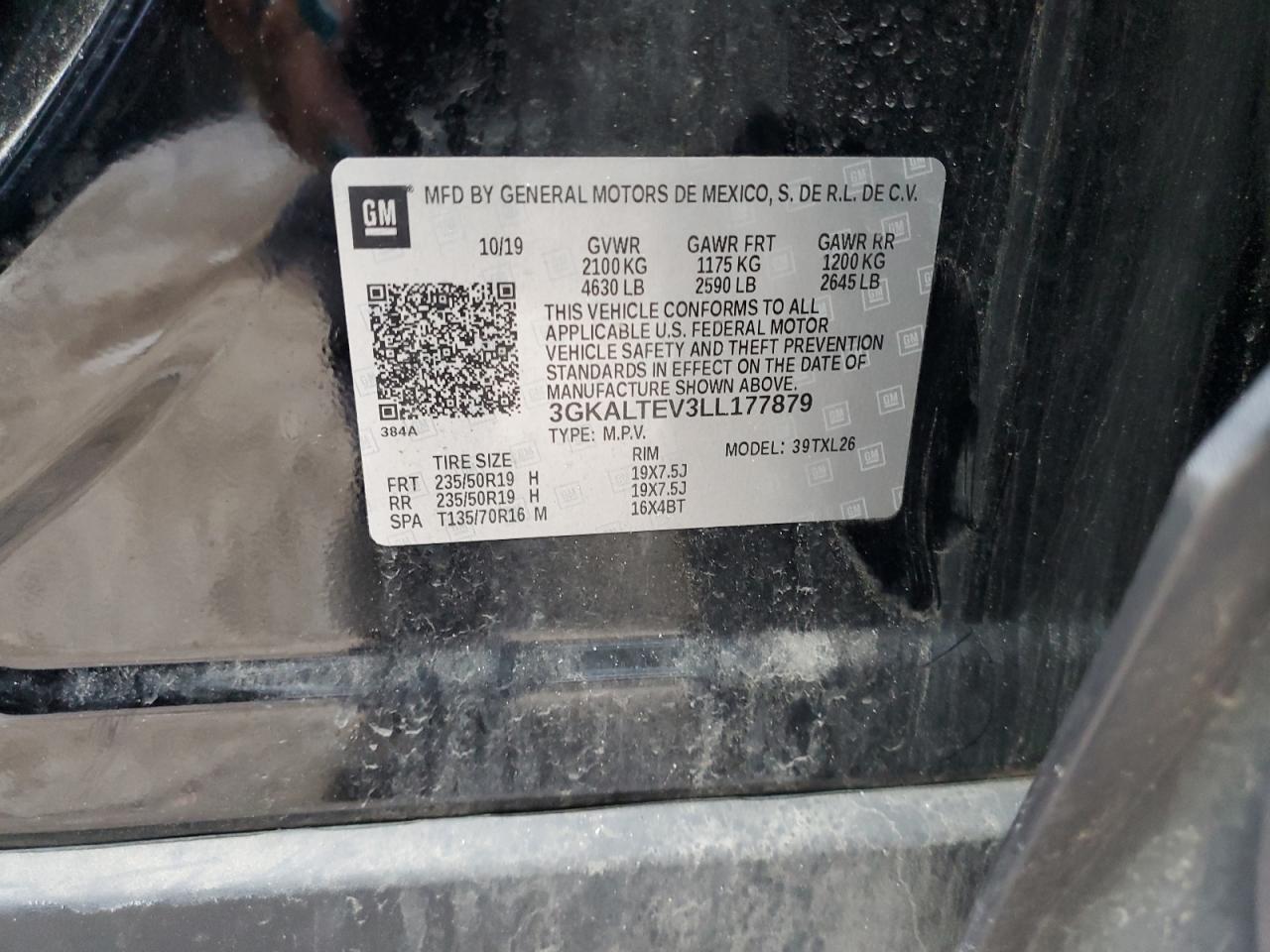 2020 GMC Terrain Sle VIN: 3GKALTEV3LL177879 Lot: 90234165