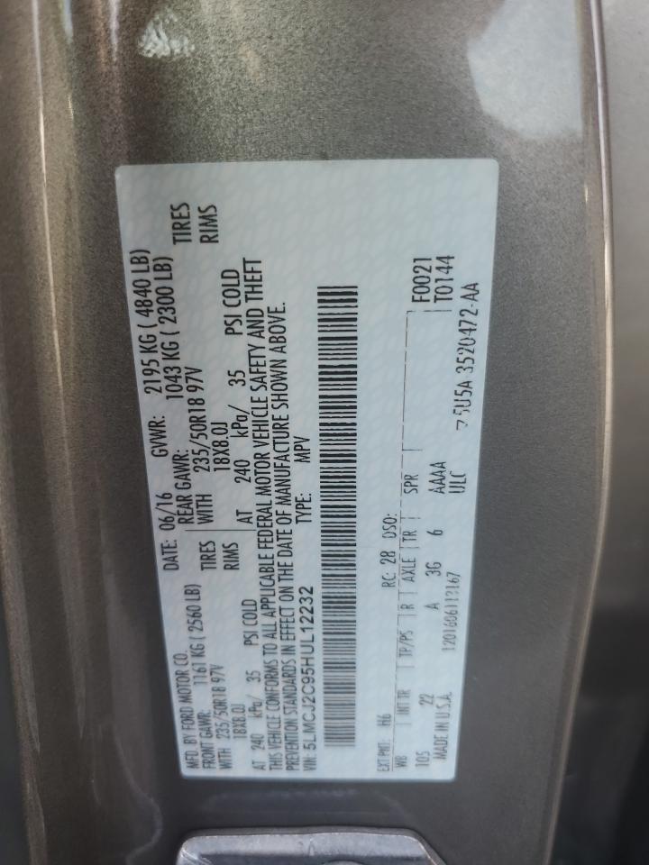 2017 Lincoln Mkc Select VIN: 5LMCJ2C95HUL12232 Lot: 85582995