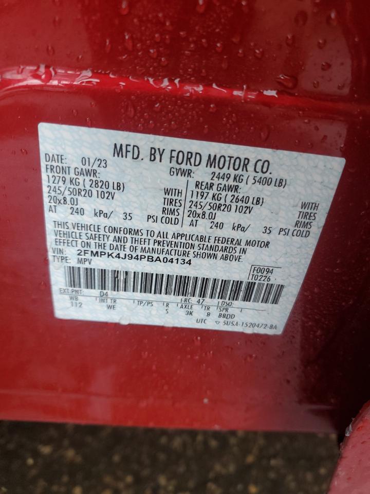 2023 Ford Edge Sel VIN: 2FMPK4J94PBA04134 Lot: 82602415