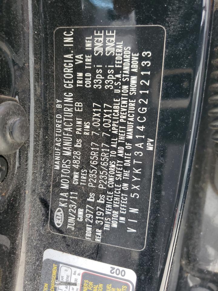 2012 Kia Sorento Base VIN: 5XYKT3A14CG212133 Lot: 84976935