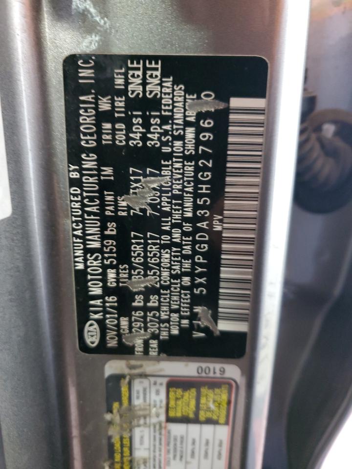 2017 Kia Sorento Lx VIN: 5XYPGDA35HG279610 Lot: 84757925