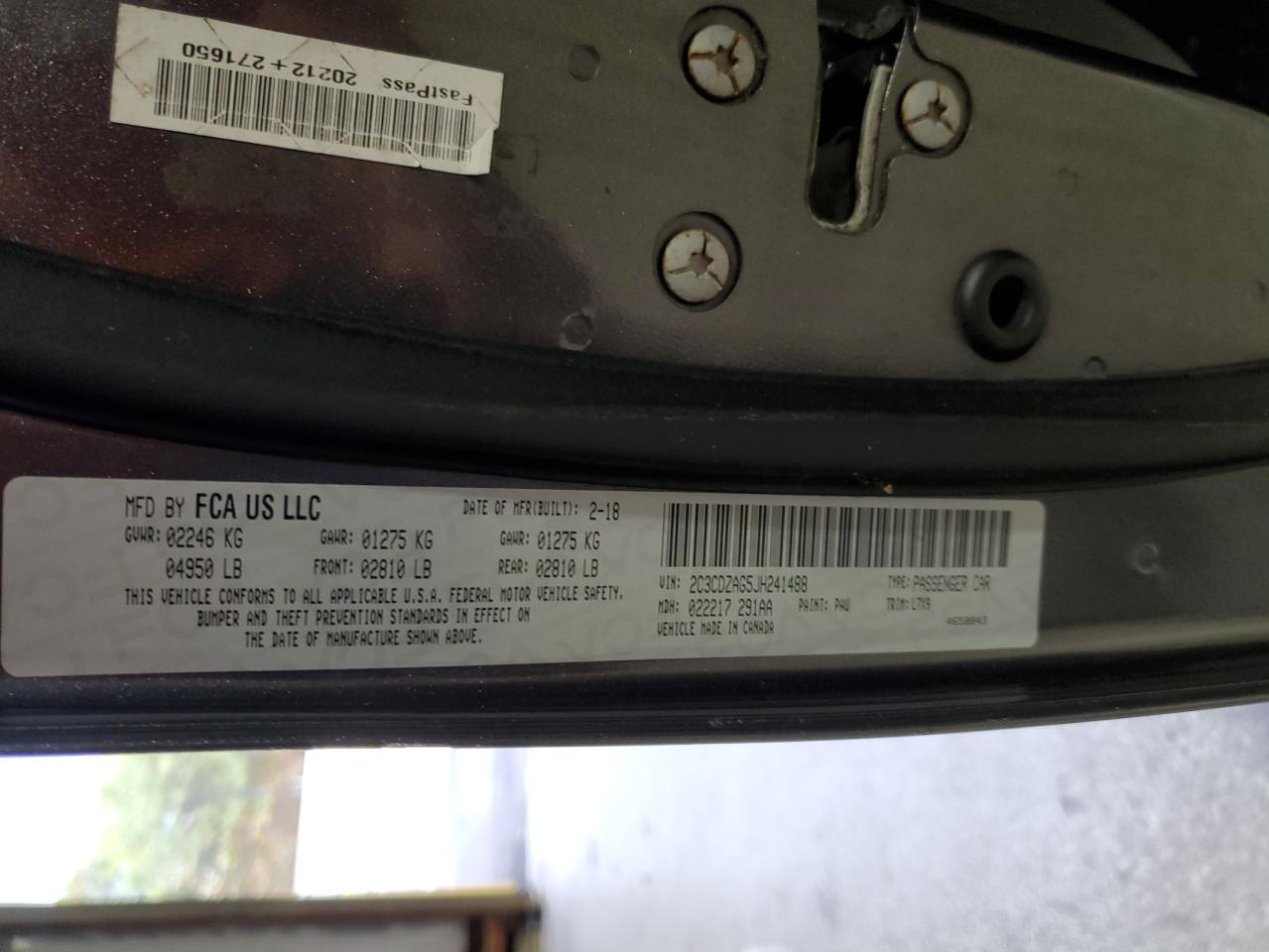 2018 Dodge Challenger Sxt VIN: 2C3CDZAG5JH241488 Lot: 85199915