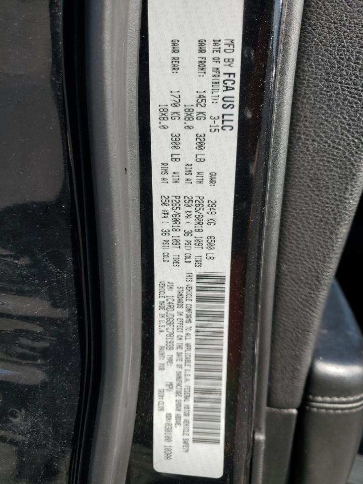 2015 Dodge Durango Limited VIN: 1C4RDJDG9FC781939 Lot: 82367345