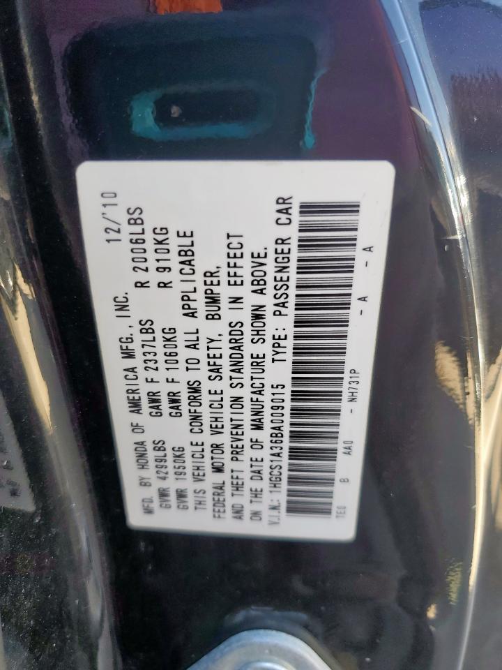 2011 Honda Accord Lx-S VIN: 1HGCS1A36BA009015 Lot: 85294465