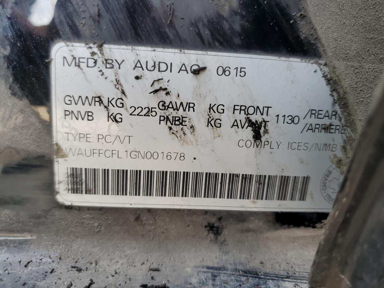 2016 Audi A4 Progressiv Plus VIN: WAUFFCFL1GN001678 Lot: 85083465