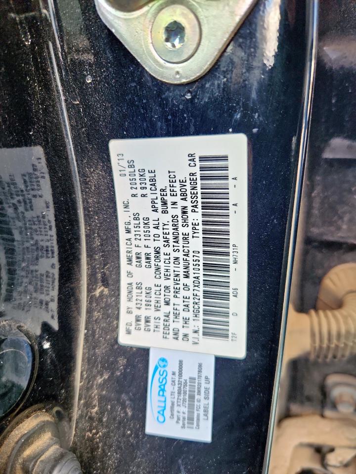 2013 Honda Accord Ex VIN: 1HGCR2F7XDA105570 Lot: 86171635