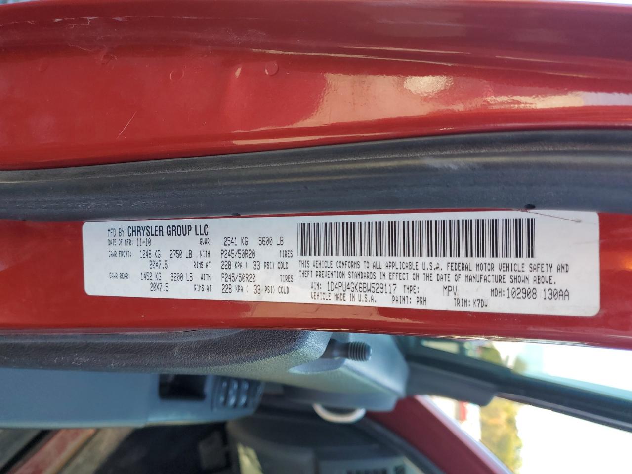 2011 Dodge Nitro VIN: 1D4PU4GK6BW529117 Lot: 82305125