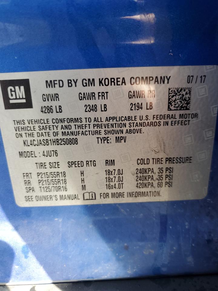 2017 Buick Encore Preferred VIN: KL4CJASB1HB250808 Lot: 87283555